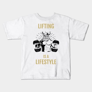 Lifting is a Lifestyle Viking Kids T-Shirt